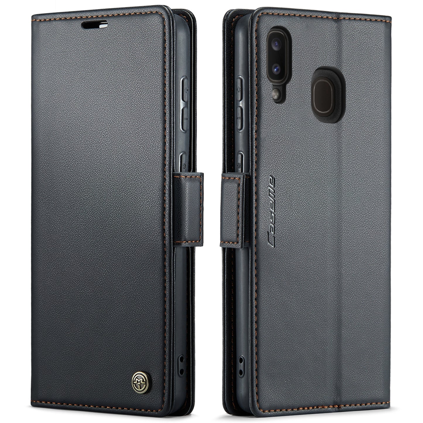 Samsung Galaxy A40 Leather Wallet Case - RFID Blocking, Stand Function, Card Slots