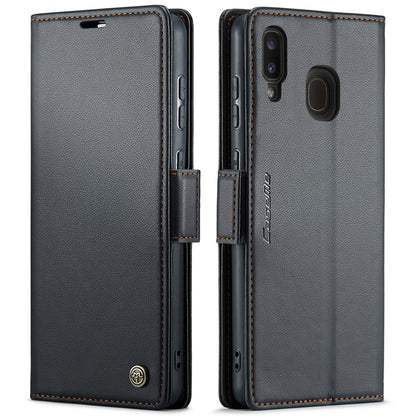 Samsung Galaxy A40 Leather Wallet Case - RFID Blocking, Stand Function, Card Slots