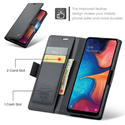 Samsung Galaxy A40 Leather Wallet Case - RFID Blocking, Stand Function, Card Slots