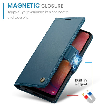 Samsung Galaxy A40 Leather Wallet Case - RFID Blocking, Stand Function, Card Slots