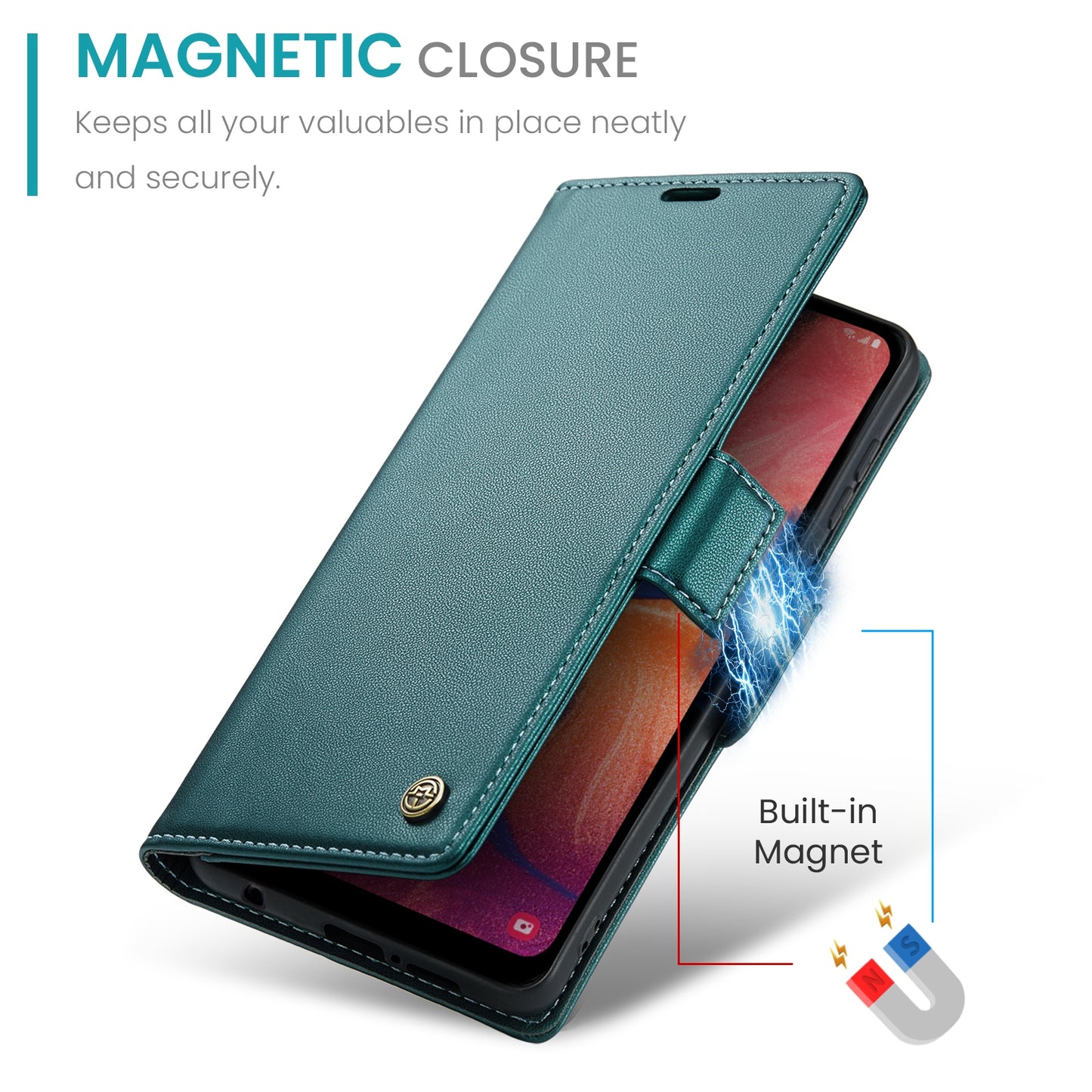 Samsung Galaxy A40 Leather Wallet Case - RFID Blocking, Stand Function, Card Slots