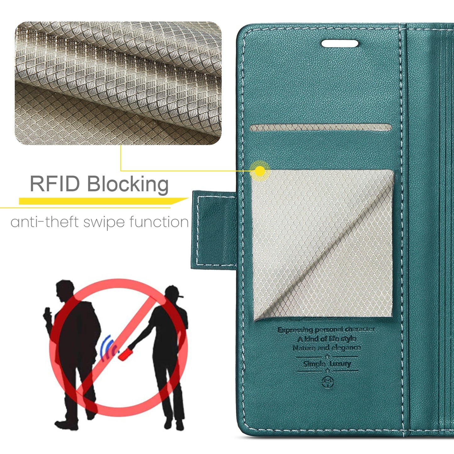 Samsung Galaxy A40 Leather Wallet Case - RFID Blocking, Stand Function, Card Slots