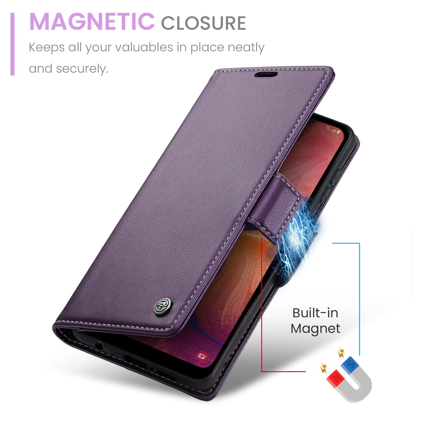 Samsung Galaxy A40 Leather Wallet Case - RFID Blocking, Stand Function, Card Slots