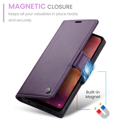 Samsung Galaxy A40 Leather Wallet Case - RFID Blocking, Stand Function, Card Slots