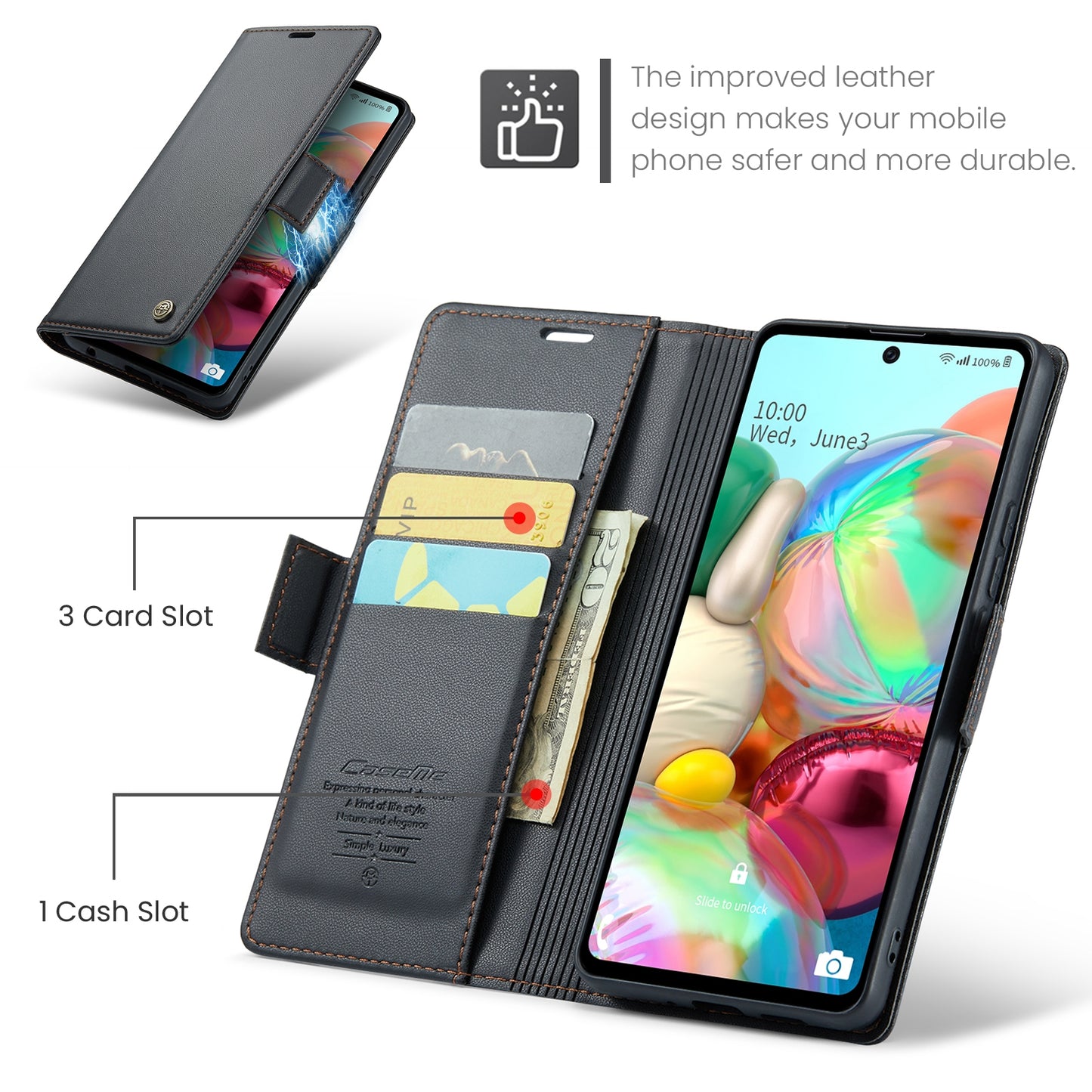 Samsung Galaxy A71 4G Leather Wallet Case - RFID Blocking, Stand Function, Card Slots