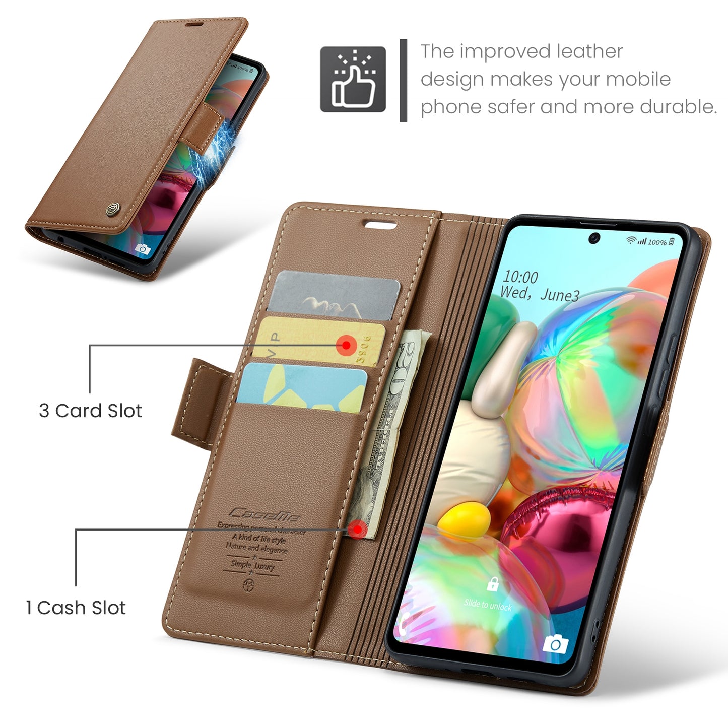 Samsung Galaxy A71 4G Leather Wallet Case - RFID Blocking, Stand Function, Card Slots