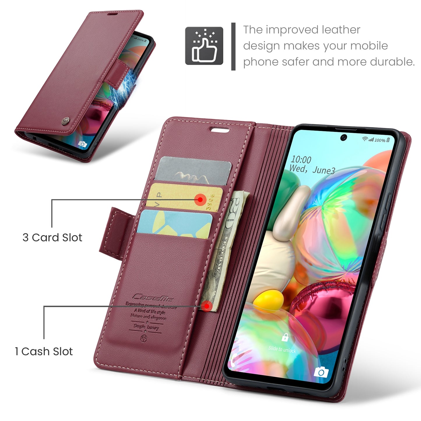 Samsung Galaxy A71 4G Leather Wallet Case - RFID Blocking, Stand Function, Card Slots