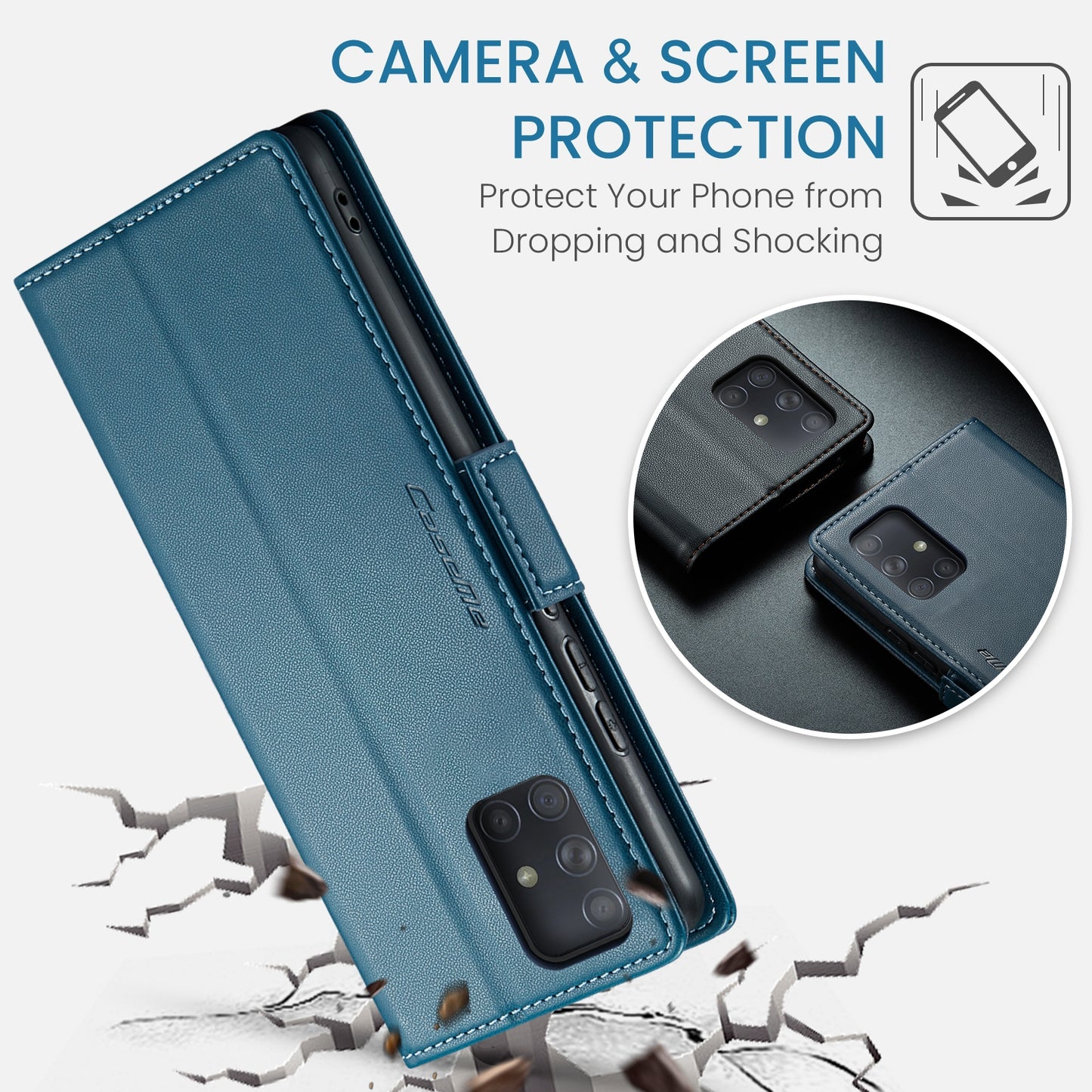 Samsung Galaxy A71 4G Leather Wallet Case - RFID Blocking, Stand Function, Card Slots