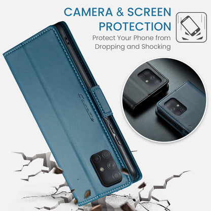Samsung Galaxy A71 4G Leather Wallet Case - RFID Blocking, Stand Function, Card Slots