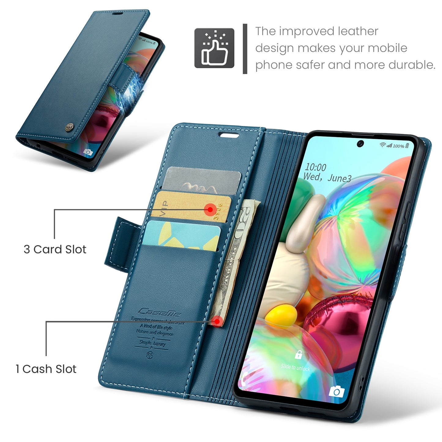 Samsung Galaxy A71 4G Leather Wallet Case - RFID Blocking, Stand Function, Card Slots