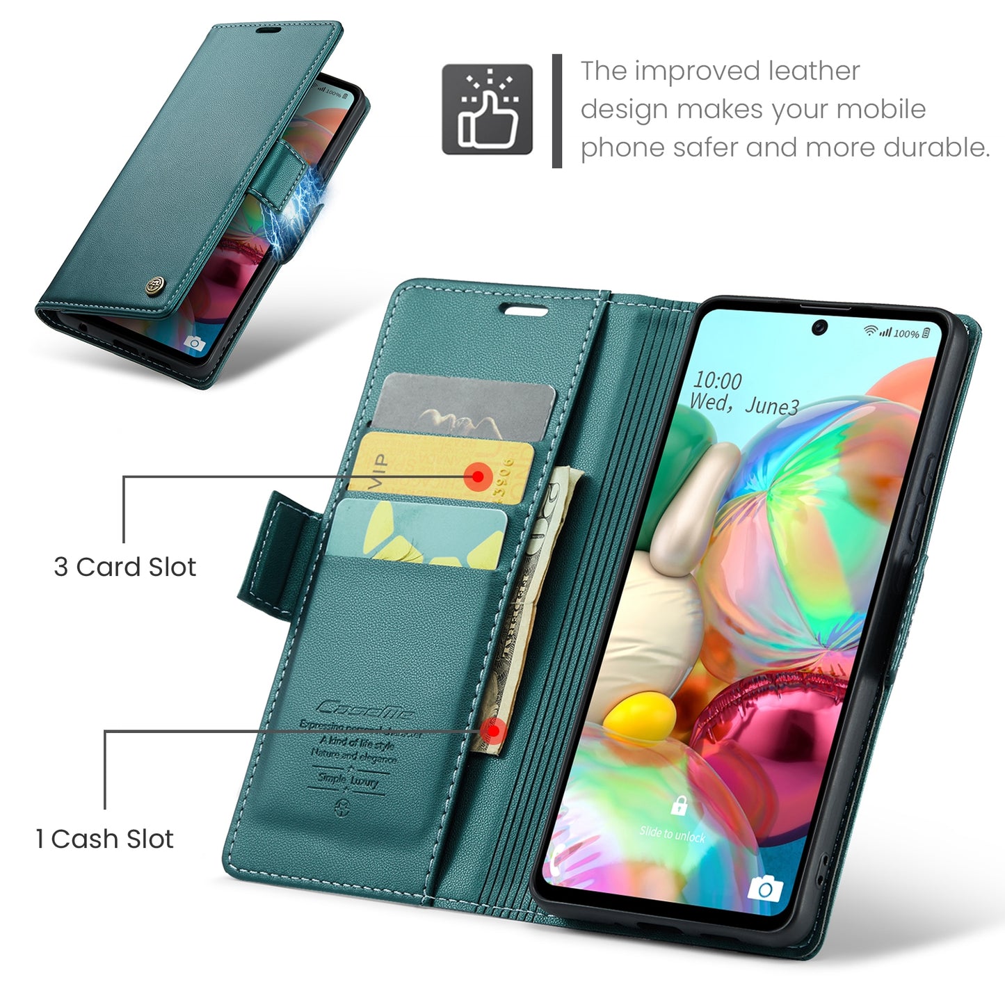Samsung Galaxy A71 4G Leather Wallet Case - RFID Blocking, Stand Function, Card Slots