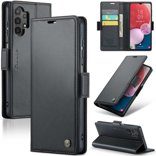 Samsung Galaxy A13 Leather Wallet Case - RFID Blocking, Stand Function, Card Slots