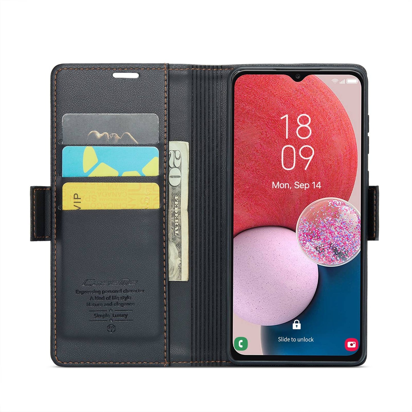 Samsung Galaxy A13 Leather Wallet Case - RFID Blocking, Stand Function, Card Slots