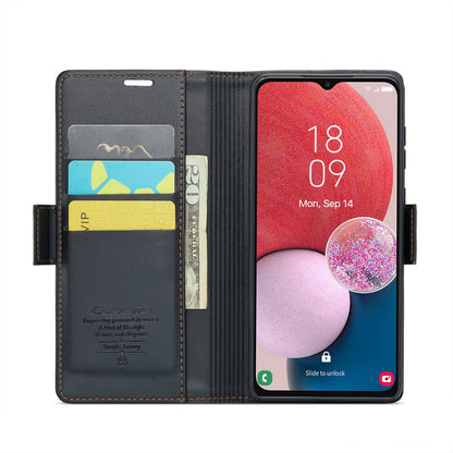 Samsung Galaxy A13 Leather Wallet Case - RFID Blocking, Stand Function, Card Slots