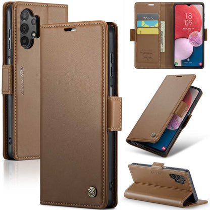 Samsung Galaxy M13 5G Leather Wallet Case - RFID Blocking, Stand Function, Card Slots