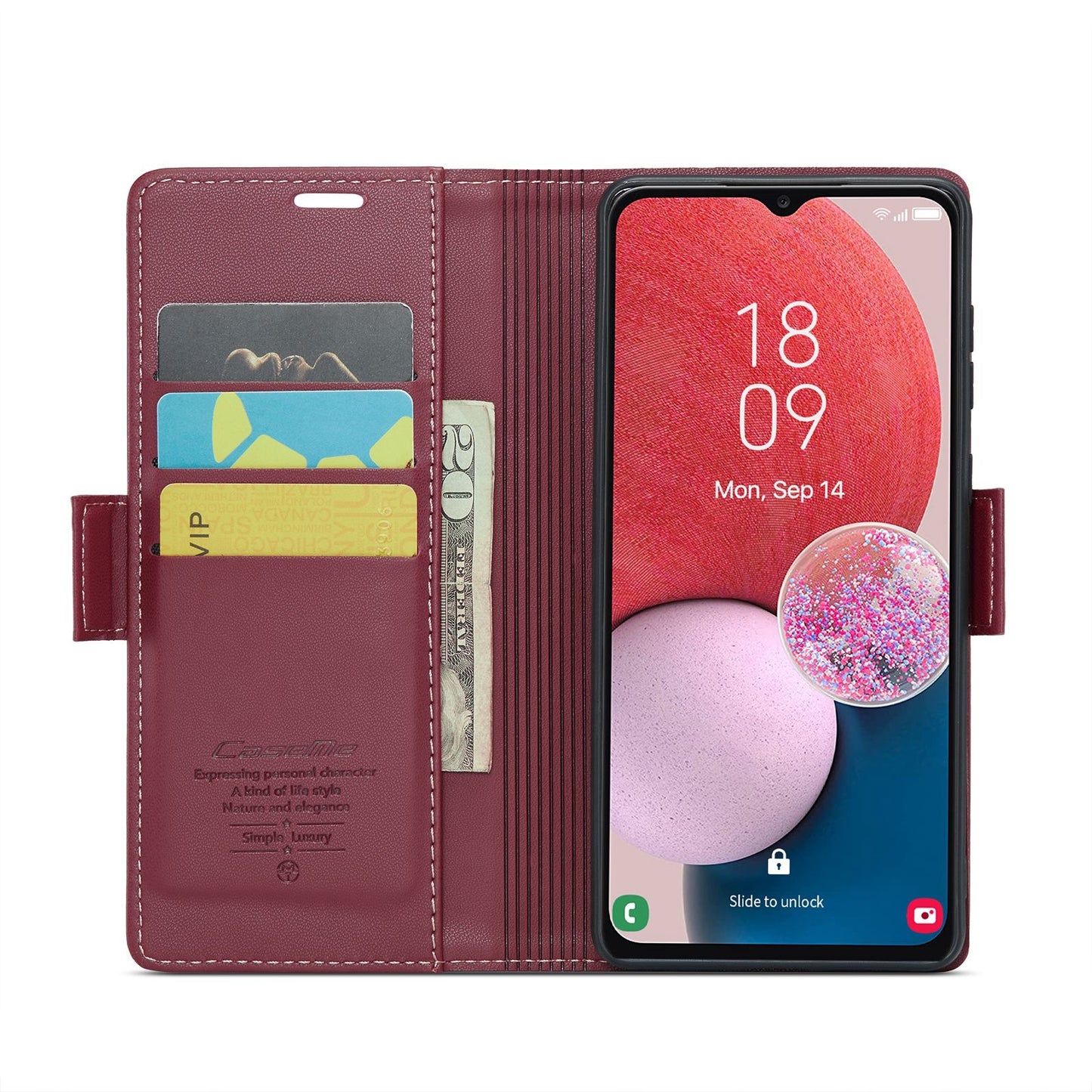 Samsung Galaxy A13 Leather Wallet Case - RFID Blocking, Stand Function, Card Slots
