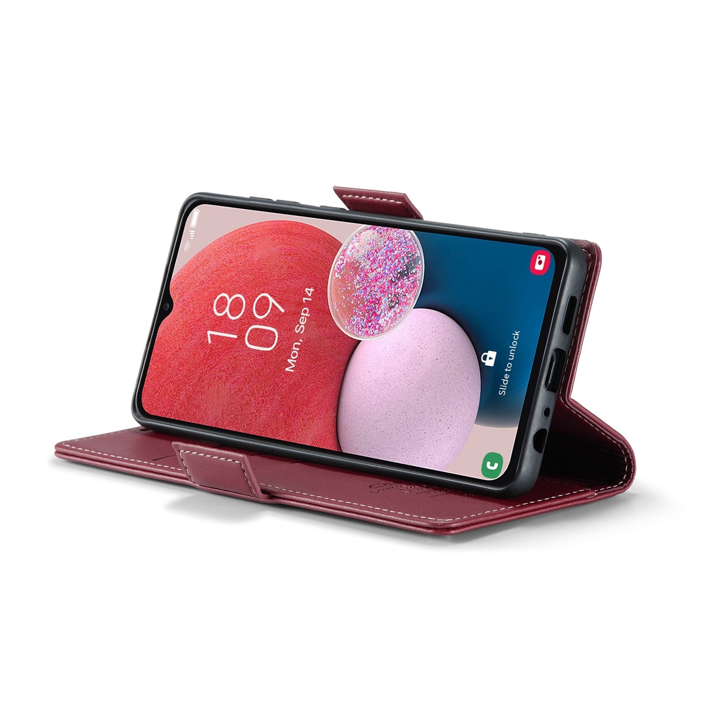 Samsung Galaxy M13 5G Leather Wallet Case - RFID Blocking, Stand Function, Card Slots