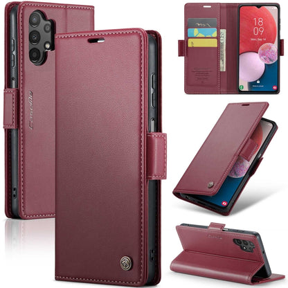 Samsung Galaxy M13 5G Leather Wallet Case - RFID Blocking, Stand Function, Card Slots