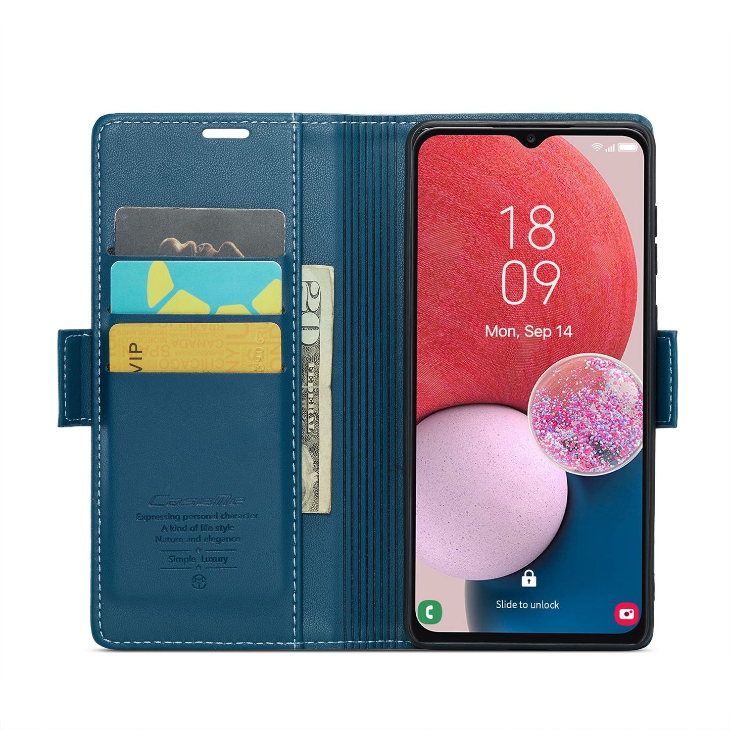 Samsung Galaxy A13 Leather Wallet Case - RFID Blocking, Stand Function, Card Slots