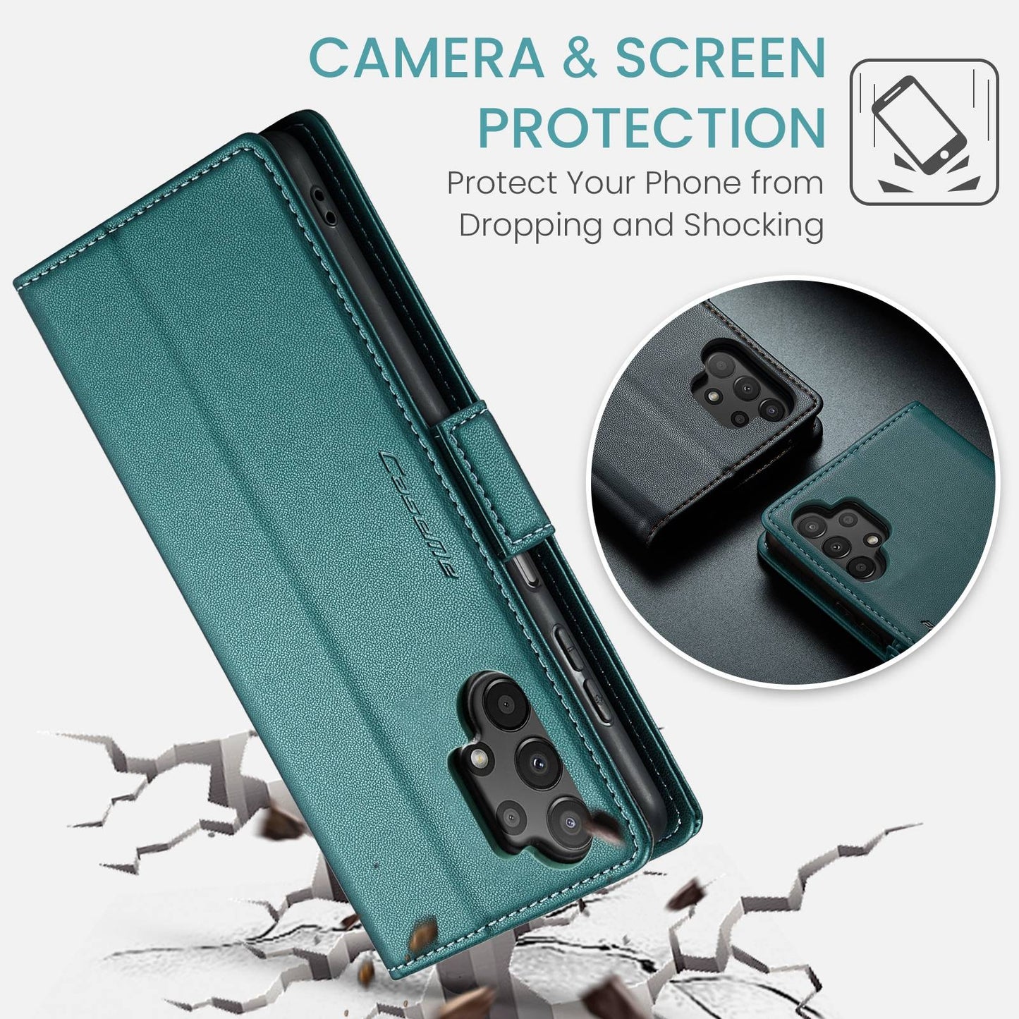 Samsung Galaxy A04 Leather Wallet Case - RFID Blocking, Stand Function, Card Slots