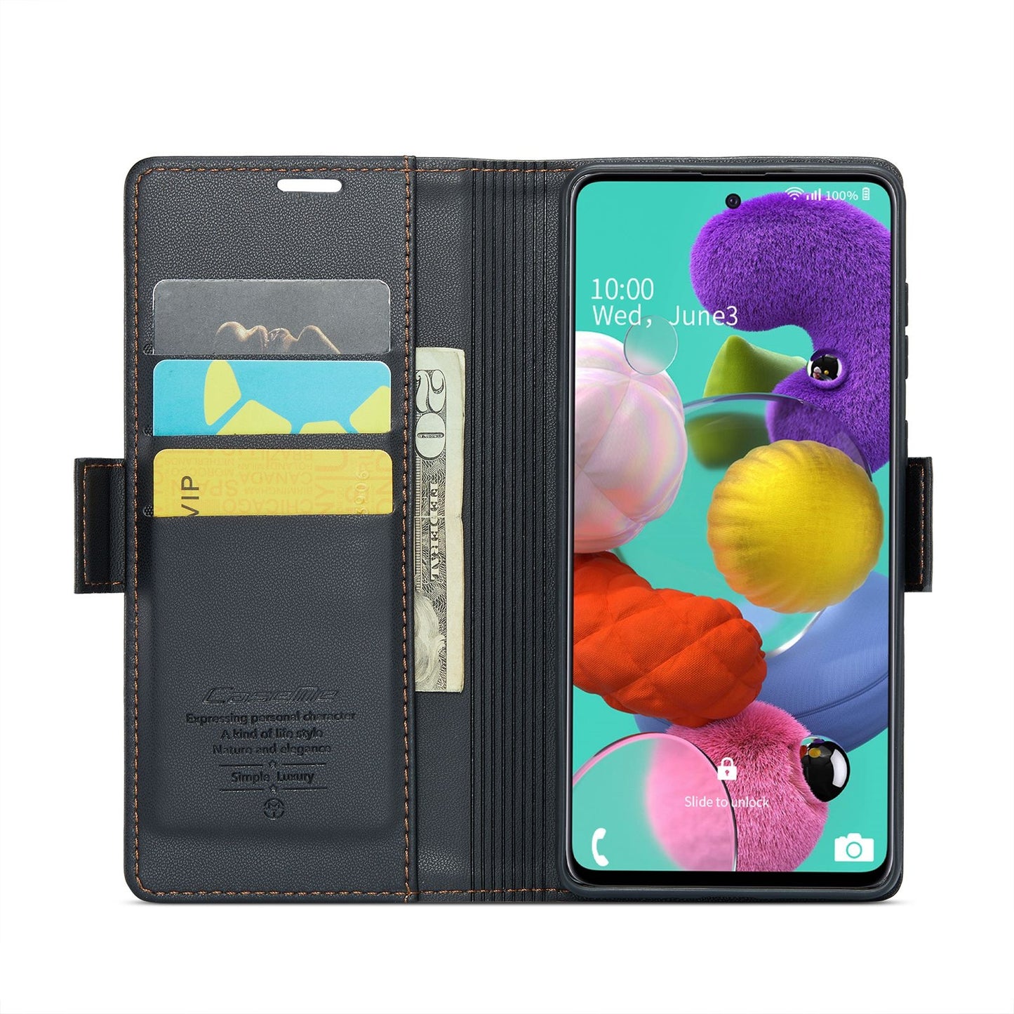 Samsung Galaxy A51 Leather Wallet Case - RFID Blocking, Stand Function, Card Slots