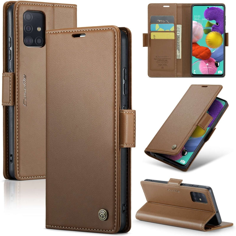 Samsung Galaxy A51 Leather Wallet Case - RFID Blocking, Stand Function, Card Slots