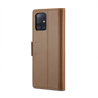 Samsung Galaxy M40s Leather Wallet Case - RFID Blocking, Stand Function, Card Slots