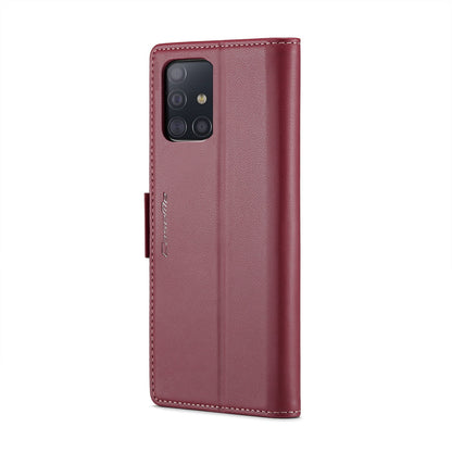 Samsung Galaxy A51 Leather Wallet Case - RFID Blocking, Stand Function, Card Slots