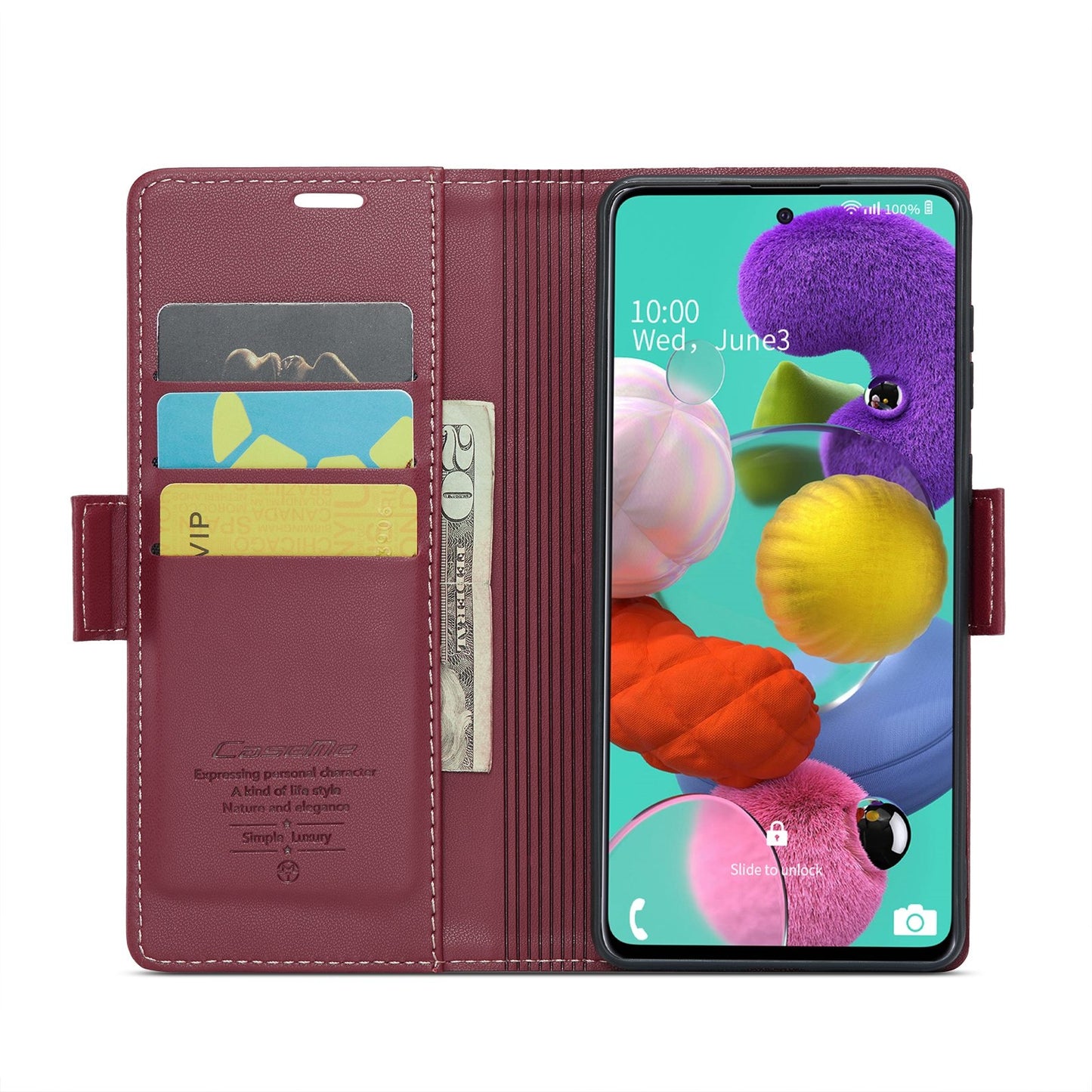 Samsung Galaxy A51 Leather Wallet Case - RFID Blocking, Stand Function, Card Slots
