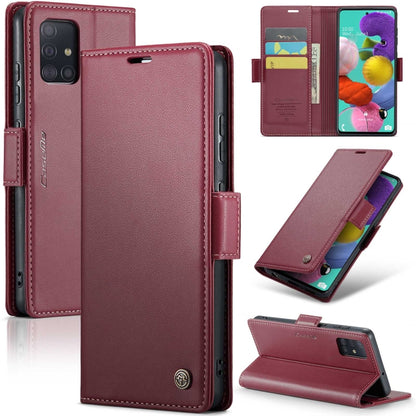 Samsung Galaxy M40s Leather Wallet Case - RFID Blocking, Stand Function, Card Slots