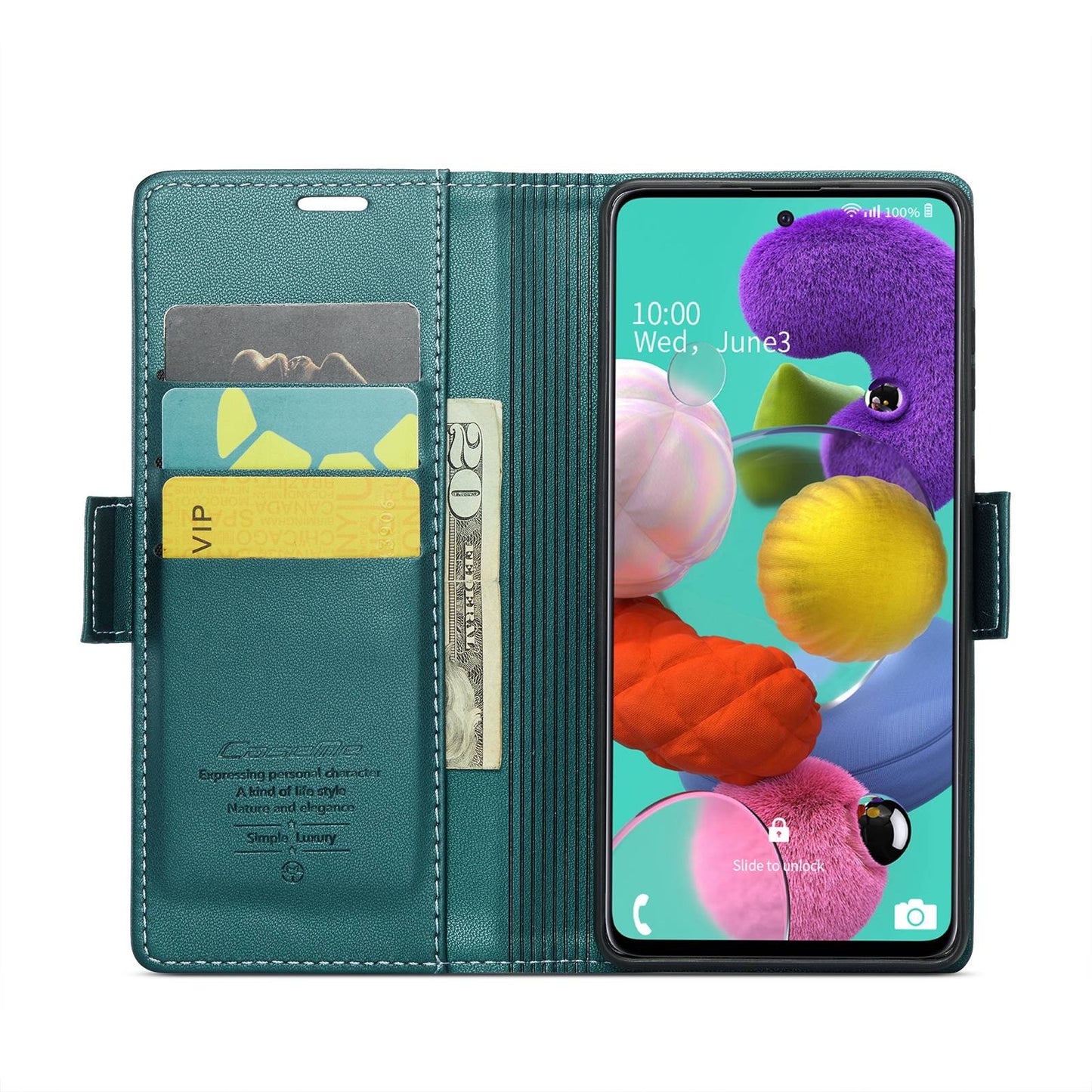 Samsung Galaxy A51 Leather Wallet Case - RFID Blocking, Stand Function, Card Slots