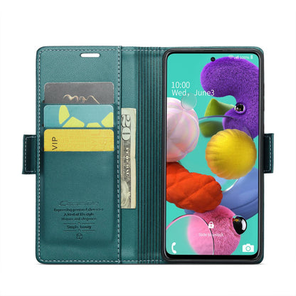Samsung Galaxy A51 Leather Wallet Case - RFID Blocking, Stand Function, Card Slots