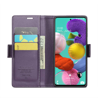 Samsung Galaxy A51 Leather Wallet Case - RFID Blocking, Stand Function, Card Slots