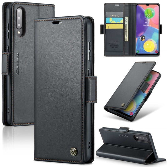 Samsung Galaxy A70/A70s Leather Wallet Case - RFID Blocking, Stand Function, Card Slots