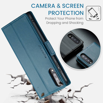 Samsung Galaxy A70/A70s Leather Wallet Case - RFID Blocking, Stand Function, Card Slots