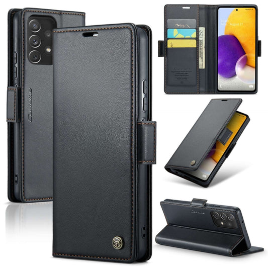 Samsung Galaxy A72 Leather Wallet Case - RFID Blocking, Stand Function, Card Slots
