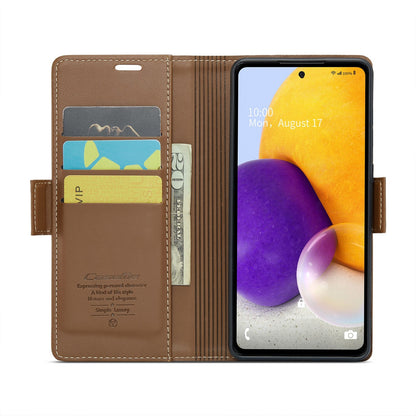 Samsung Galaxy A72 Leather Wallet Case - RFID Blocking, Stand Function, Card Slots