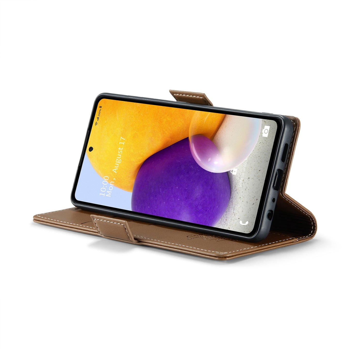Samsung Galaxy A72 Leather Wallet Case - RFID Blocking, Stand Function, Card Slots