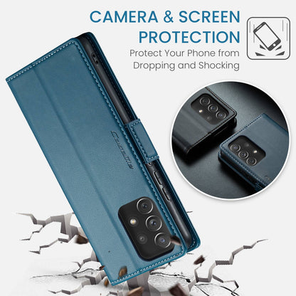 Samsung Galaxy A72 Leather Wallet Case - RFID Blocking, Stand Function, Card Slots
