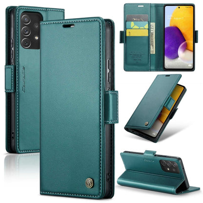 Samsung Galaxy A72 Leather Wallet Case - RFID Blocking, Stand Function, Card Slots