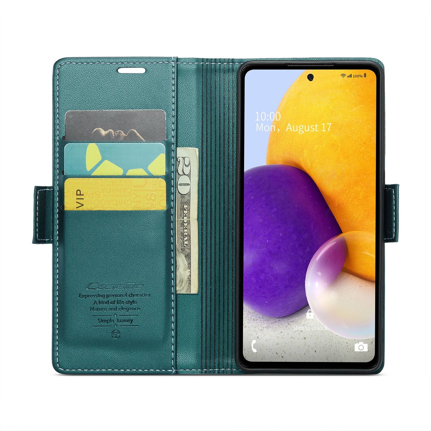 Samsung Galaxy A72 Leather Wallet Case - RFID Blocking, Stand Function, Card Slots