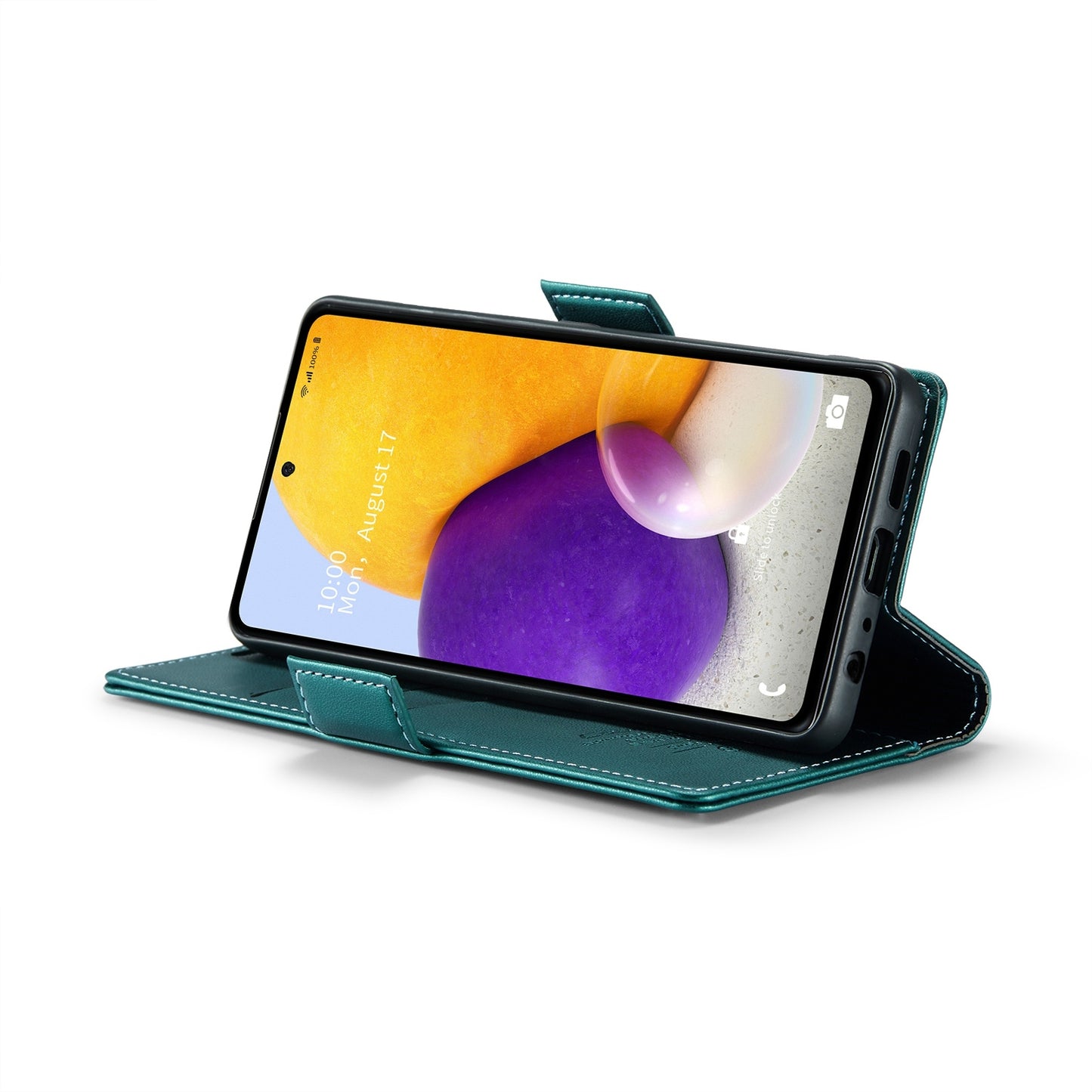 Samsung Galaxy A72 Leather Wallet Case - RFID Blocking, Stand Function, Card Slots