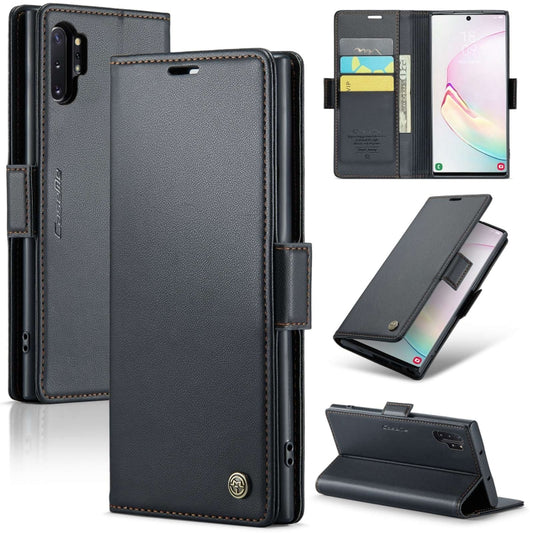 Samsung Galaxy Note10+ Leather Wallet Case - RFID Blocking, Stand Function, Card Slots
