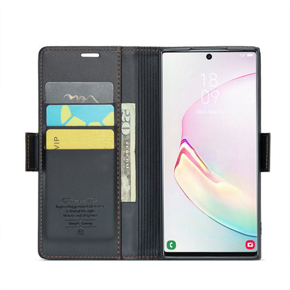 Samsung Galaxy Note10+ Leather Wallet Case - RFID Blocking, Stand Function, Card Slots