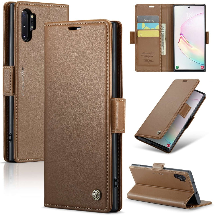 Samsung Galaxy Note10+ Leather Wallet Case - RFID Blocking, Stand Function, Card Slots