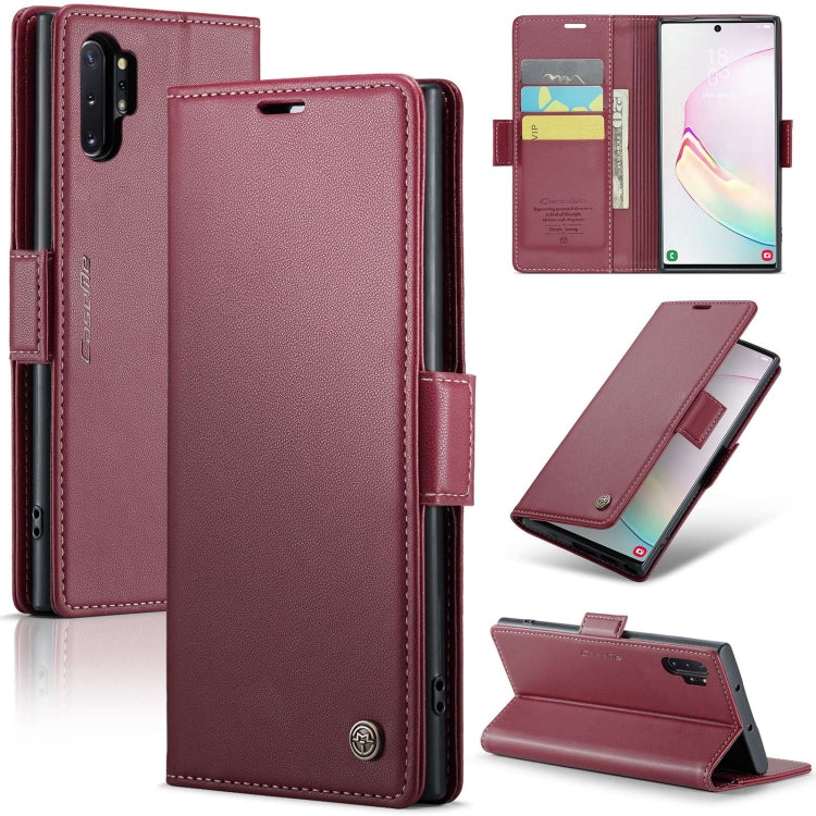 Samsung Galaxy Note10+ Leather Wallet Case - RFID Blocking, Stand Function, Card Slots