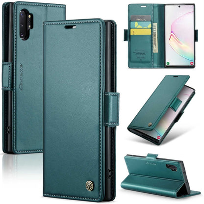 Samsung Galaxy Note10+ Leather Wallet Case - RFID Blocking, Stand Function, Card Slots