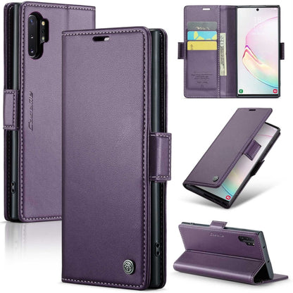 Samsung Galaxy Note10+ Leather Wallet Case - RFID Blocking, Stand Function, Card Slots