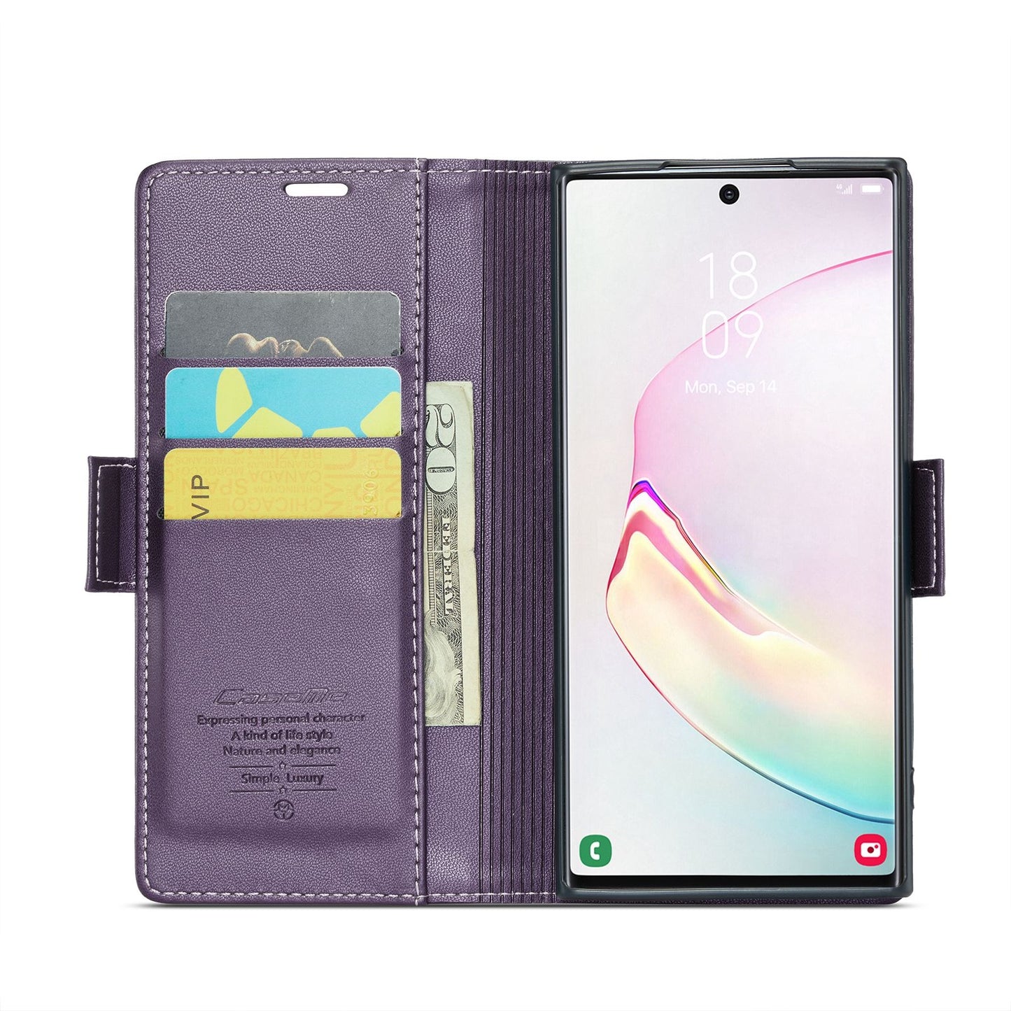 Samsung Galaxy Note10+ Leather Wallet Case - RFID Blocking, Stand Function, Card Slots