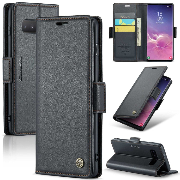 Samsung Galaxy S10 Leather Wallet Case - RFID Blocking, Stand Function, Card Slots